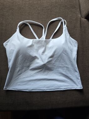 Fabletics White Double-Strap Crop Tank - 3X